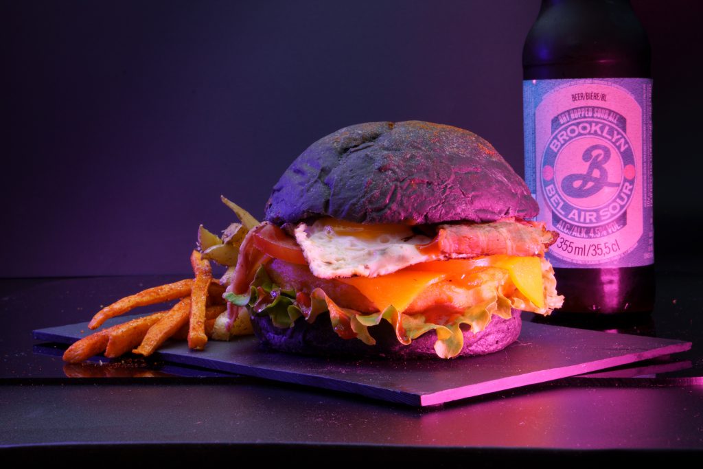 menu hamburger frite biere